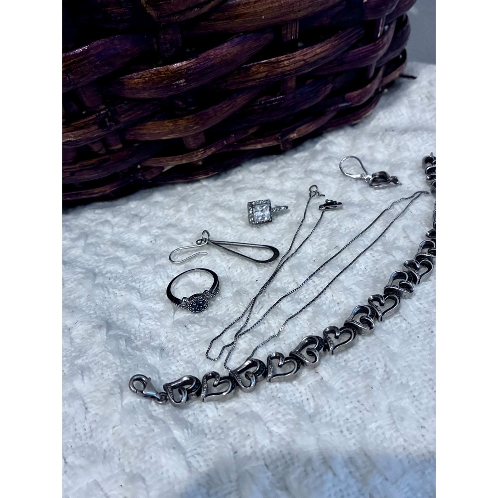 925 Sterling Silver Scrap Jewelry Lot 25g Lab Diamond Repair Resale